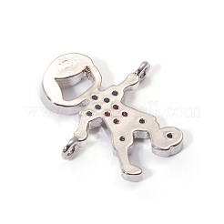 Brass Micro Pave Cubic Zirconia Links connectors&nbsp;ZIRC-L090-047