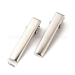 鉄のワニのヘアクリップパーツ  プラチナ  45x10x10mm&nbsp;PHAR-TAC0008-01A
