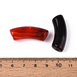アクリルビーズ  天然石風  カーブチューブ  暗赤色  36x13.5x11.5mm  穴：4mm  約148個/500g&nbsp;MACR-S372-001A-02