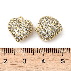 真鍮マイクロパヴェキュービックジルコニア中空チャーム  ハート  14KGP本金メッキ  14.5x13x6.5mm  穴：1.5mm&nbsp;KK-Q793-03G