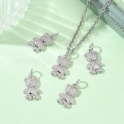 SHEGRACE Brass Micro Pave Clear Cubic Zirconia Pendants&nbsp;XGRQ3P254-633P