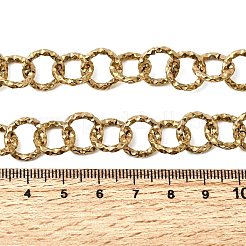 12MM Women's 304 Stainless Steel Textured Ring Link Chain Necklaces&nbsp;NJEW-A067-04G