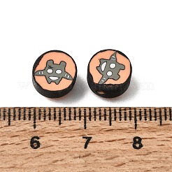 手作り樹脂粘土ビーズ  ハロウィンモチーフ  オレンジ  バット  8~8.5x4~4.5mm  穴：2mm&nbsp;PY-CBA5A20-13H