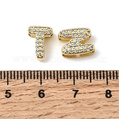 26Pcs 26 Styles Brass Micro Pave Clear Cubic Zirconia Initial Multi-strand Links&nbsp;KK-S520-01G-24