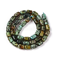 天然アフリカンターコイズ（ジャスパー）ビーズ連売り  コラム  9~9.5x6mm  穴：0.9~1mm  約42~43個/連  15.24~15.8''（38.7~39.5センチメートル）&nbsp;G-G980-33A