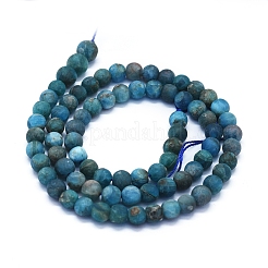 天然石アパタイトビーズ連売り  艶消し  ラウンド  6mm  穴：1mm  約63~70個/連  15.35インチ（39cm）&nbsp;G-E561-03-6mm