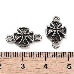 316サージカルステンレススチールコネクタチャーム  クロスリンク  アンティークシルバー  9.5x16x3.4mm  穴：1.8mm&nbsp;STAS-K276-20AS