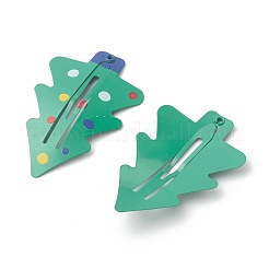ベーキングペイントアイロンスナップヘアクリップ  クリスマスのために  クリスマスツリー  グリーン  54.5x35x3.9mm&nbsp;X-PHAR-B0002-11
