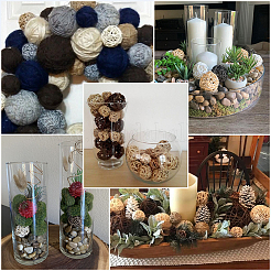 16Pcs 4 Colors Wicker Rattan Balls&nbsp;AJEW-SC0004-26A