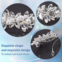 2Pcs 2 Style Flower Crystal Rhinestone Hair Barrettes&nbsp;OHAR-GF0001-25