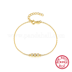 S925 Sterling Silver Round Zircon Bracelet Geometric Fashion French Simple&nbsp;PB1196-1