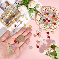 160Pcs Frosted Transparent Glass Charms&nbsp;PALLOY-ME00024