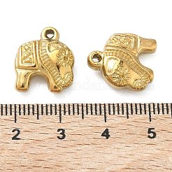 304ステンレスペンダント  象のチャーム  イオンプレーティング（ip）  18KGP本金メッキ  15.5x14x6mm  穴：1.4mm&nbsp;STAS-C167-06G