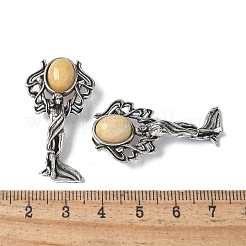 Angel Brass Natural Topaz Jade Pendants&nbsp;KK-D361-02AS-24