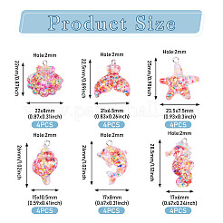 24Pcs 6 Styles Resin Pendants&nbsp;RESI-TA0003-27