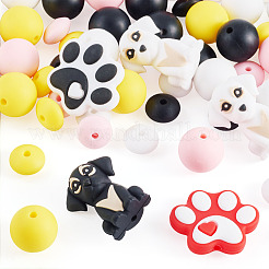 52Pcs Dog Themed Silicone Beads&nbsp;SIL-TA0003-36