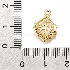 Brass Micro Pave Cubic Zirconia Pendants&nbsp;KK-D385-02G-04