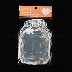 20 個 5 スタイルペットプラスチック防水自己粘着レースボトルステッカー  スクラップブック作成用品用  透明  143x96x0.1mm  4個/スタイル&nbsp;LS-AJEW-Z024-02C