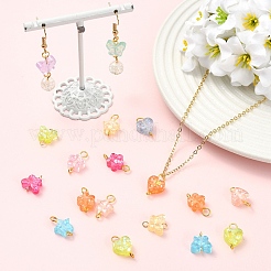 40Pcs 4 Styles Transparent Resin Connector Charms&nbsp;PALLOY-YW00174