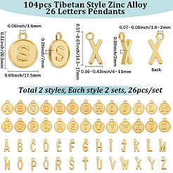 4Bags 2 Styles Tibetan Style Zinc Alloy 26 Letters Pendants&nbsp;FIND-SC0017-57G