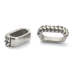 304ステンレススチールリンクリング  オーバル  溝付き  アンティークシルバー  12.5x4.5x6.5mm  内径：9x3.5mm&nbsp;STAS-I181-053AS