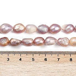 天然養殖淡水パールビーズ連売り  研磨両側  グレード2a+  アザミ  8~9mm  穴：0.8mm  約33~37個/連  13.90~14.25''（35.3~36.2センチメートル）&nbsp;PEAR-P064-20C-02B