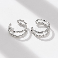 真鍮カフイヤリング  プラチナ  11.2x11x6mm  内径：8.8mm&nbsp;EJEW-I249-16P
