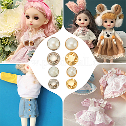 200個 4スタイル 4穴 ミニアクリル模造パールボタンセット  真鍮パーツ  ブライス人形服アクセサリー  半円  ミックスカラー  4.5~5.5x4mm  穴：0.7~0.8mm  50個/スタイル&nbsp;BUTT-NB0001-61