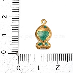304ステンレススチールエナメルペンダント  ゴールドカラー  魚  16x8.5x5mm  穴：1mm&nbsp;LS-STAS-G363-16G-02
