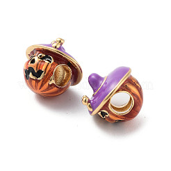 Halloween Rack Plating Brass Enamel European Beads&nbsp;KK-M280-01G