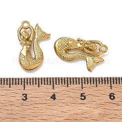 304ステンレスペンダント  人魚のチャーム  イオンプレーティング（ip）  18KGP本金メッキ  19x12x3mm  穴：1.5mm&nbsp;SA-CBAE5AC-26G