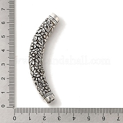 チベット風合金彫刻花筒ビーズ  カドミウムフリー＆鉛フリー  アンティークシルバー  64x9.5~10mm  穴：4.8mm&nbsp;TIBEB-L007-10AS