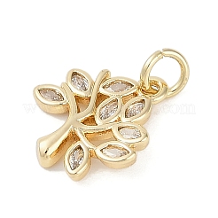 Rack Plating Brass Micro Pave Cubic Zirconia Pendants&nbsp;KK-H509-19G-01