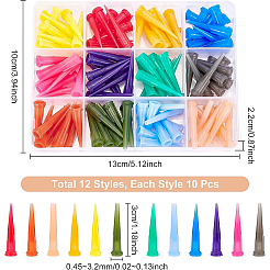 120Pcs 12 Colors TT Plastic Needles&nbsp;TOOL-BC0001-23