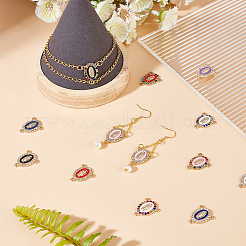 48Pcs 12 Colors Alloy Enamel Chandelier Components Links&nbsp;ENAM-OC0001-13