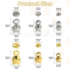 304ステンレススチールスペーサービーズ＆ボールチープセット  ミックスカラー  2x1mm  穴：1mm  300個/セット&nbsp;STAS-CJ0002-55