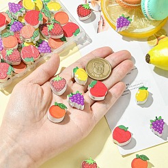 50Pcs 5 Styles Printed Wood Beads&nbsp;WOOD-CJ0002-38
