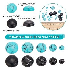 150Pcs 10 Styles Synthetic Turquoise Cabochons&nbsp;TURQ-AR0001-23