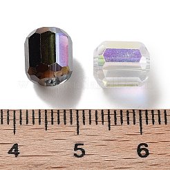 電気メッキカラムガラスビーズ  多面カット  ミックスカラー  9x7.5~8mm  穴：1.5mm&nbsp;EGLA-A043-02