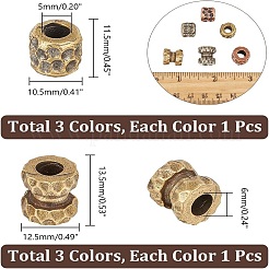 6Pcs 6 Style Outdoor EDC Tool Titanium Brass Parachute Rope European Beads&nbsp;FIND-NB0004-98