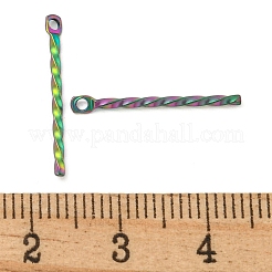 イオンプレーティング（IP）304ステンレスペンダント  虹色  20x2x1.2mm  穴：1mm&nbsp;STAS-Q323-03C-M