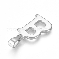 変色しない304ステンレススチールペンダント  ステンレス鋼色  頭文字.b  20x13x1.8mm  穴：3x7mm&nbsp;X-STAS-F106-95P-B-01