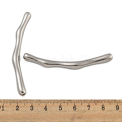 変色しない304ステンレススチールビーズ  カーブチューブ  ステンレス鋼色  65x5.5x5mm  穴：1.8mm&nbsp;STAS-U007-23P