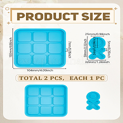 2Pcs 2 Styles DIY Chess Checkerboard Making Silicone Molds&nbsp;DIY-LP0005-73
