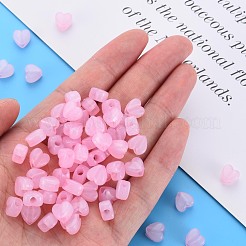 模造ゼリーアクリルビーズ  ハート  パールピンク  8x8.5x5.5mm  穴：2.5mm  約2030個/500g&nbsp;MACR-S373-95-EA10