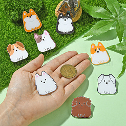8 個 8 スタイルのアクリルブローチ  女性用のかわいい犬のバッジピン  ミックスカラー  37~41.5x31~33.5mm  1個/スタイル&nbsp;FIND-CJ0001-94