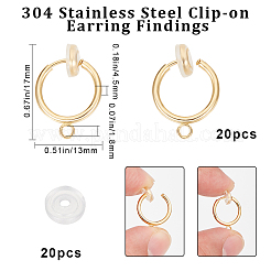 20Pcs 304 Stainless Steel Clip-on Earring Findings&nbsp;STAS-BBC0003-25