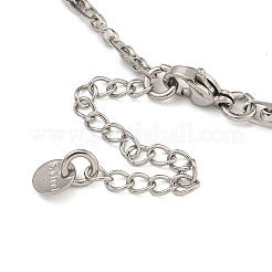女性用304ステンレススチールリンクチェーンブレスレット  ステンレス鋼色  6-7/8インチ（17.5cm）&nbsp;BJEW-S153-09P