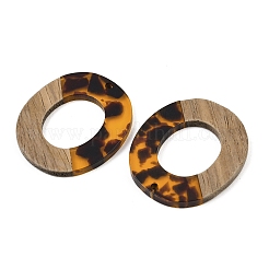 Transparwnt Resin & Walnut Wood Pendants&nbsp;RESI-I354-03G