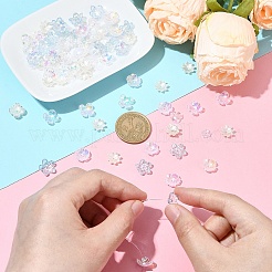 120 個 6 スタイル混合スタイルアクリルビーズキャップ  花  ミックスカラー  6.5~12x2~12mm  穴：1.2~1.8mm  20個/スタイル&nbsp;SACR-YW0001-65